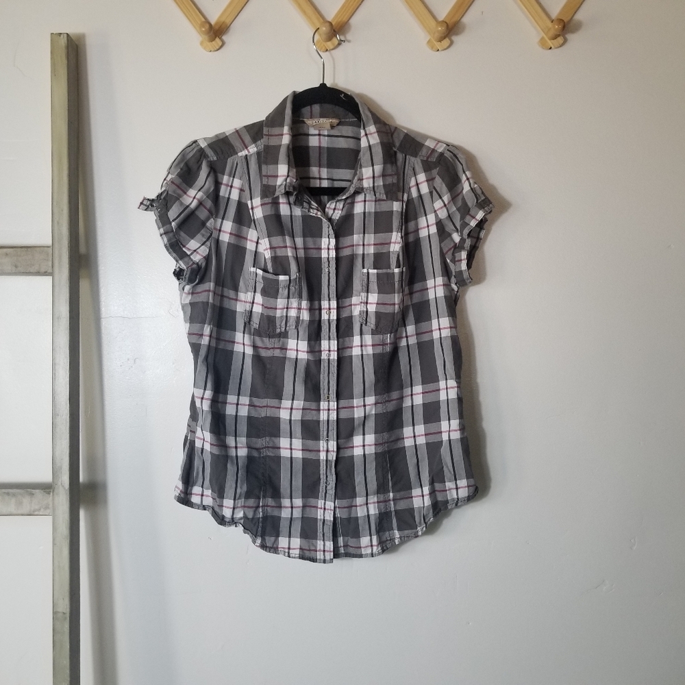 ARIZONA JEANS WOMEN'S SNAP BLOUSE SIZE XL
